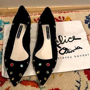 Alice + Olivia Jeweled pointy toe flats